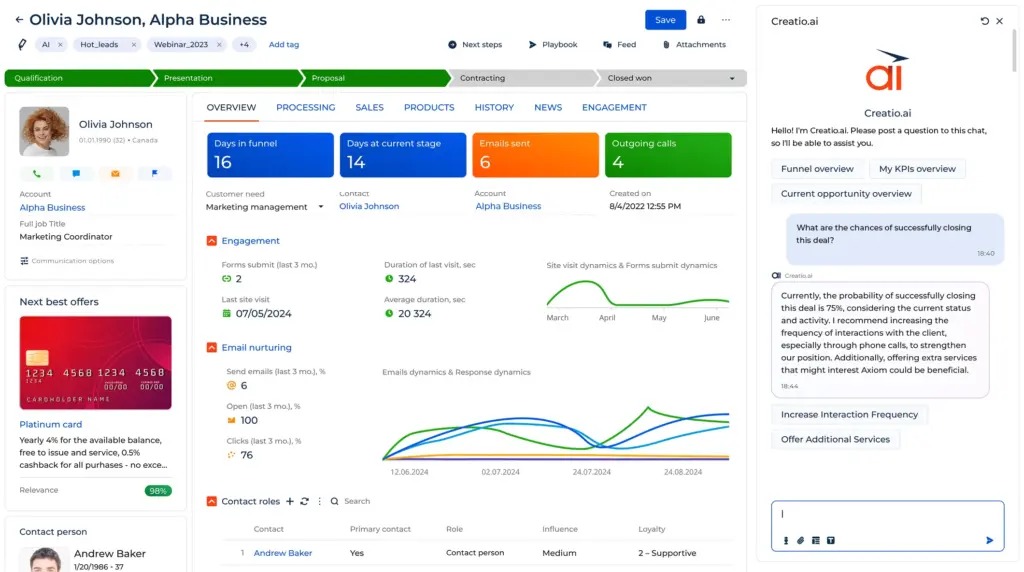 Best AI Agent platform for marketing -  Creatio