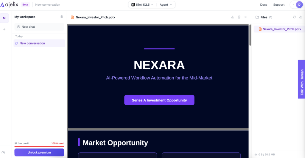 Screenshot: Ajelix Presentation Preview