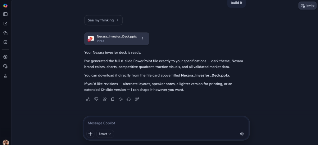 Screenshot: Copilot's result