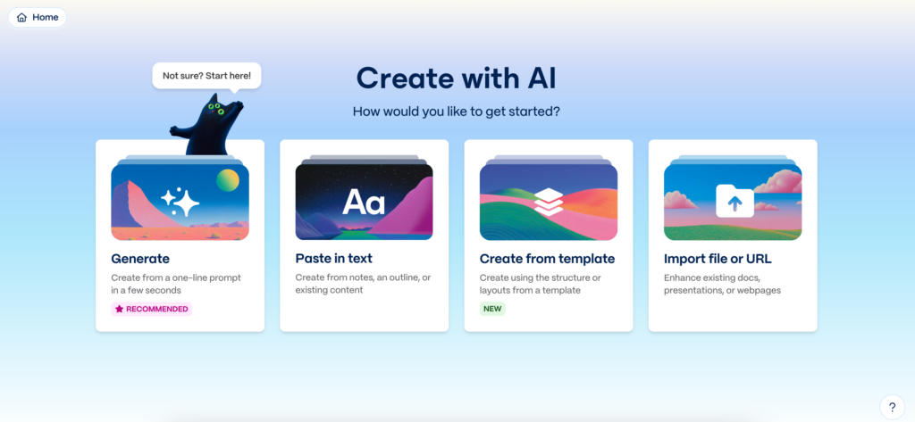 Screenshot: Gamma selection options