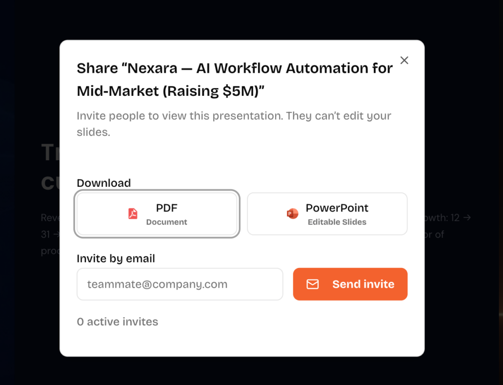 Screenshot: GenPPT's export options
