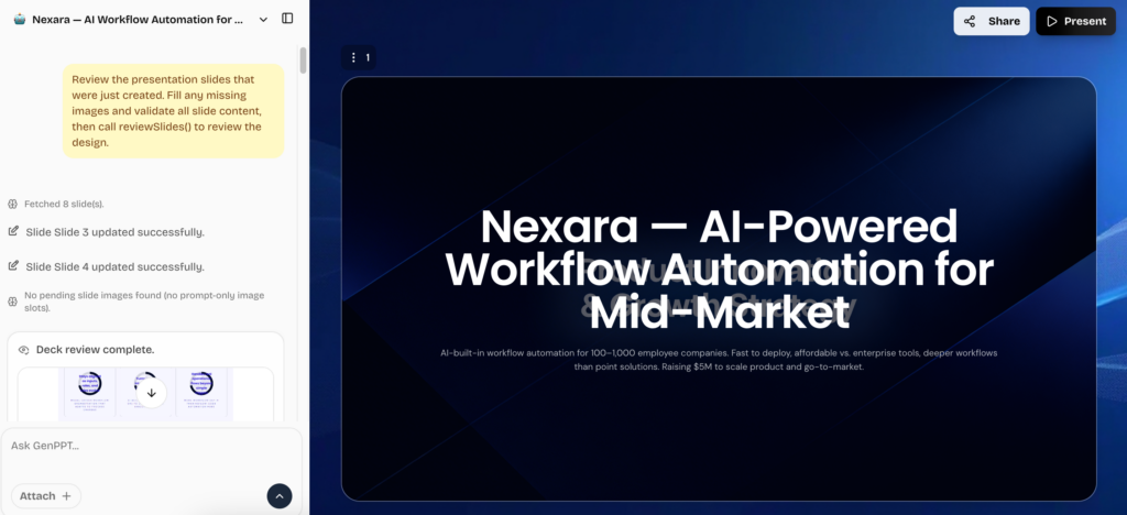 Screenshot: GenPPT's preview