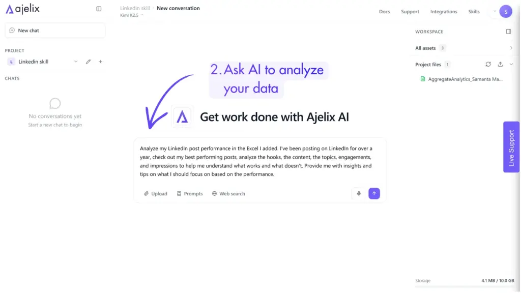 Ask Ajelix AI to analyze data