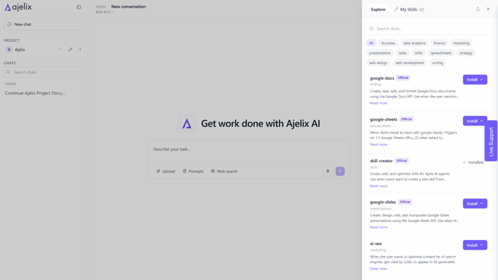 Ajelix offers skills
