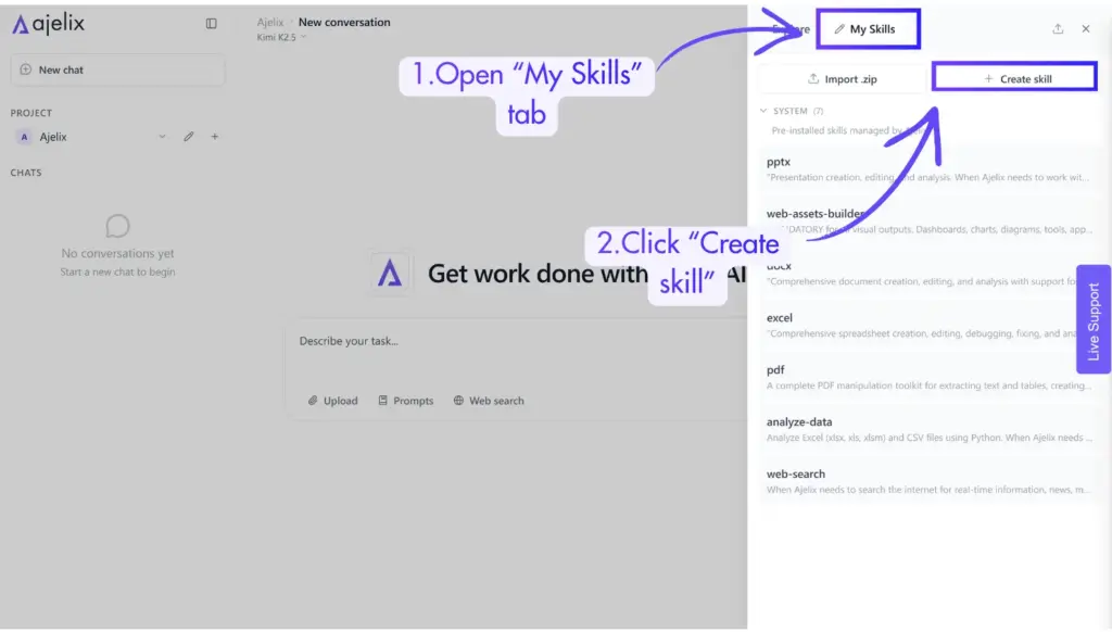 How to create a skill in Ajelix