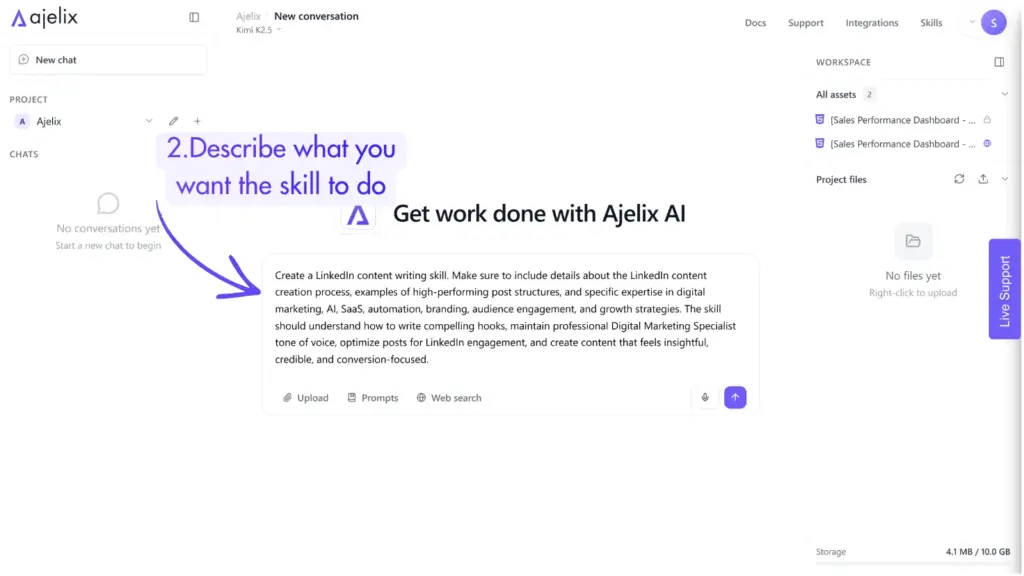 Describe what you want the Ajelix skill to do