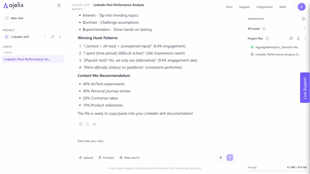 Review the insights Ajelix AI generated