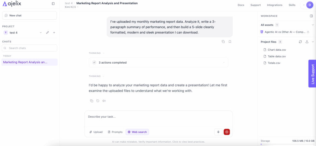 Screenshot: Ajelix 4th prompt