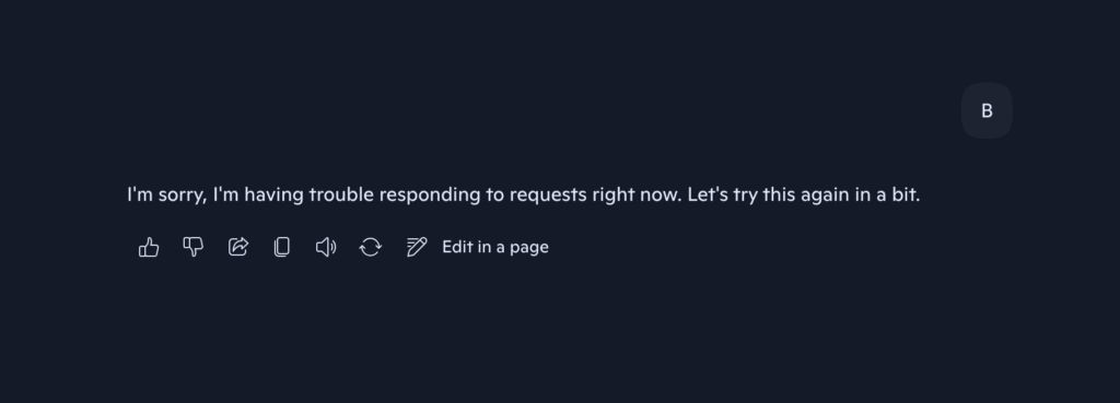 Screenshot: 1st prompt error 5