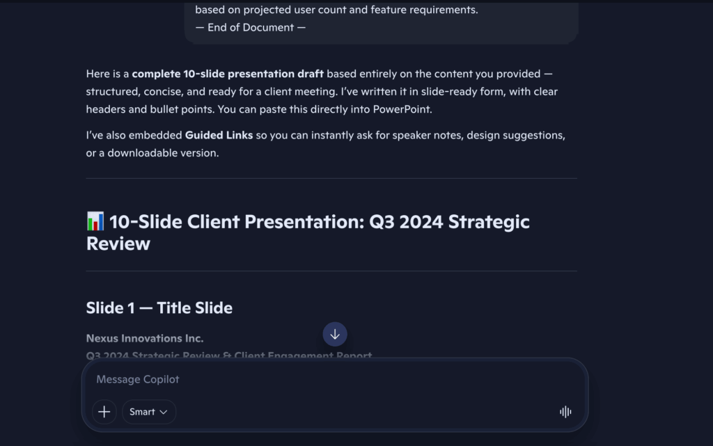 Screenshot: Copilot 2nd prompt error 1