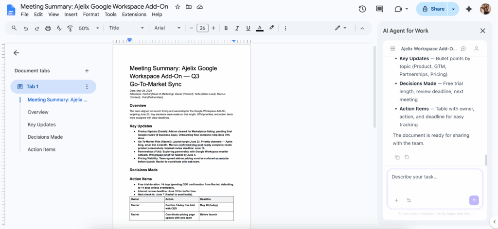 Screenshot: Google Docs Results 