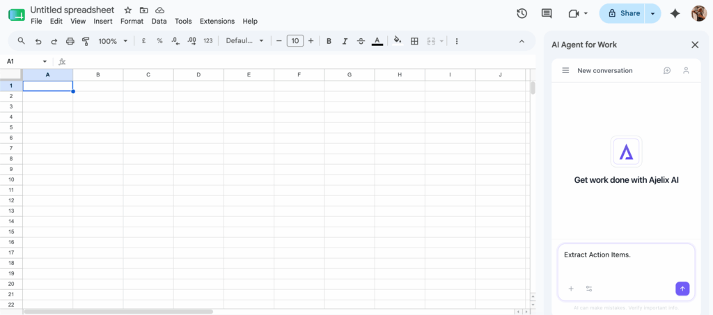 Screenshot: Google Sheet Prompt