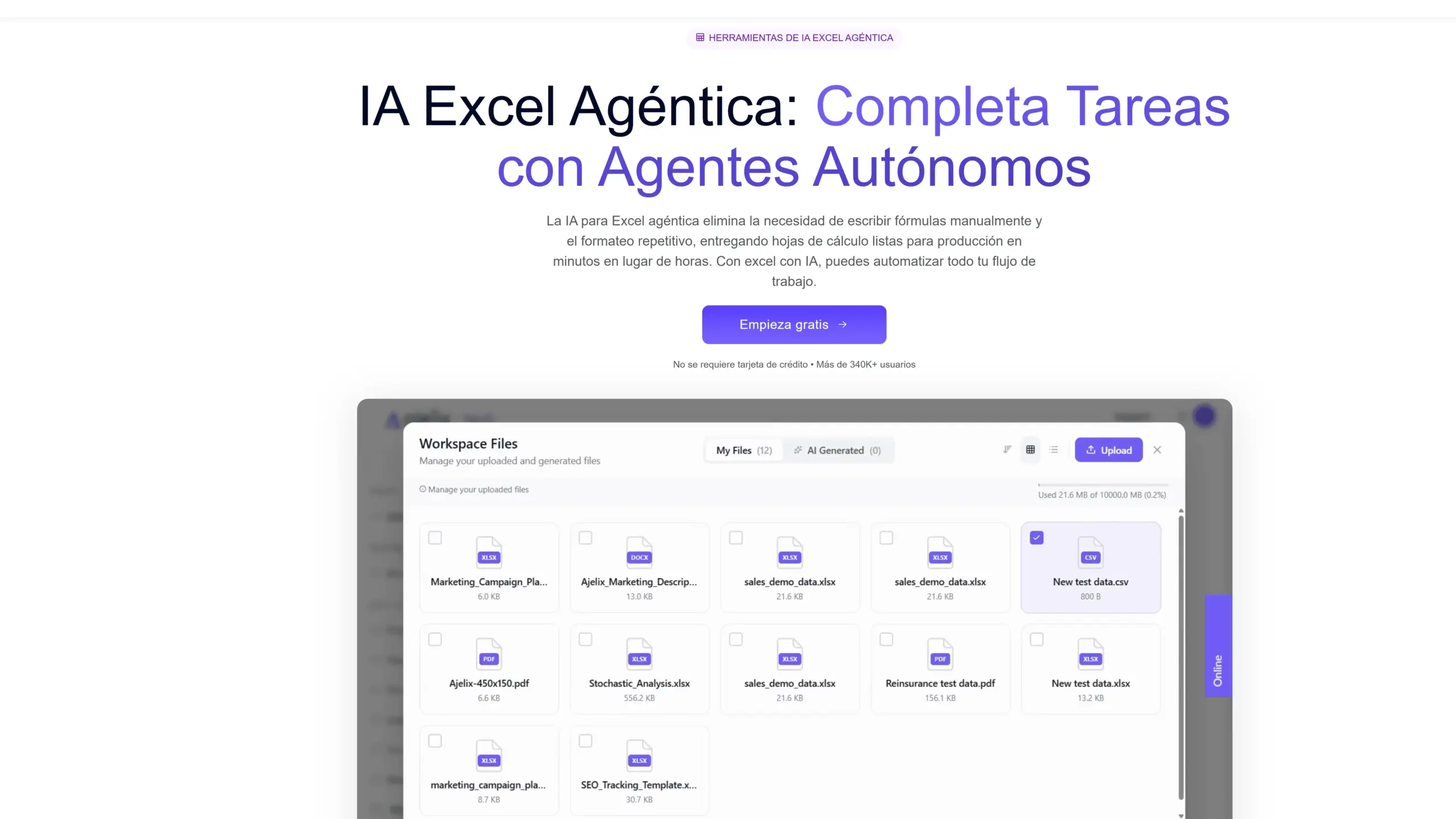 IA para Excel con agentes de Ajelix