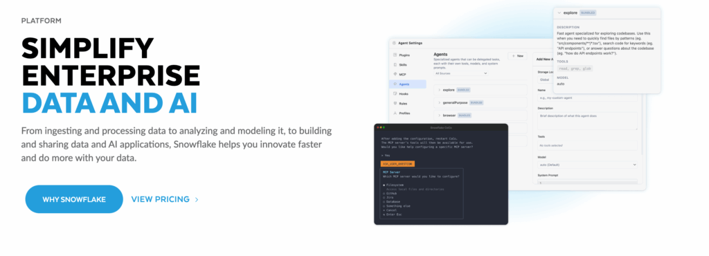 Screenshot: Snowflake preview