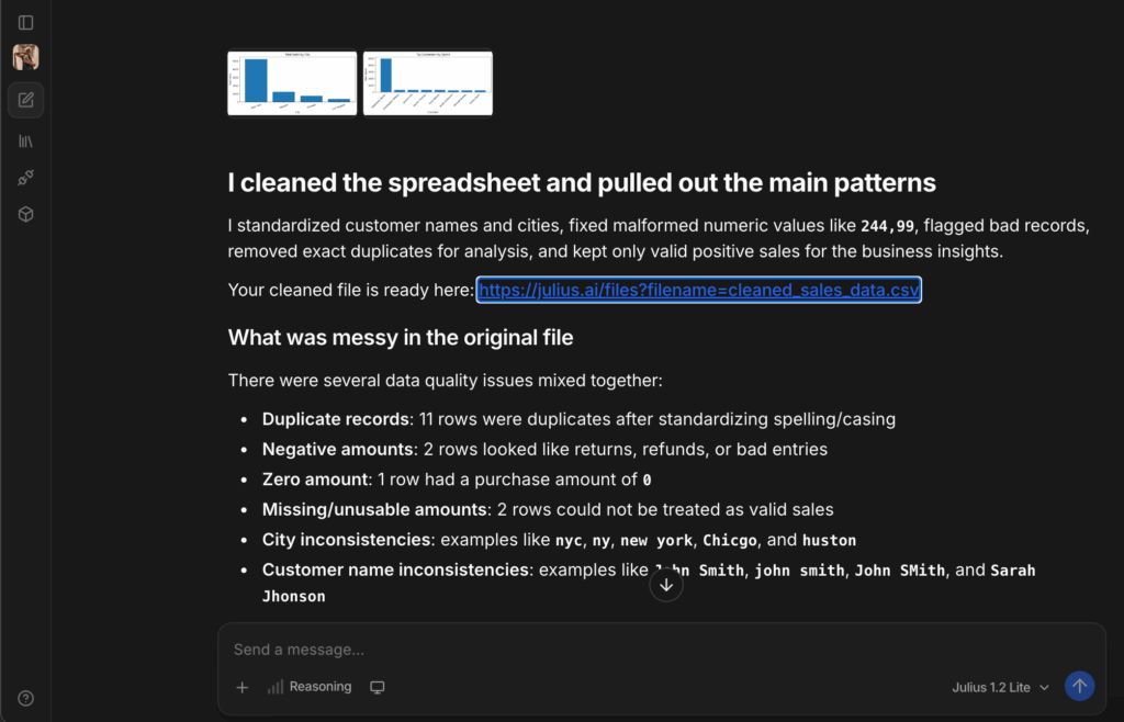 Julius test response