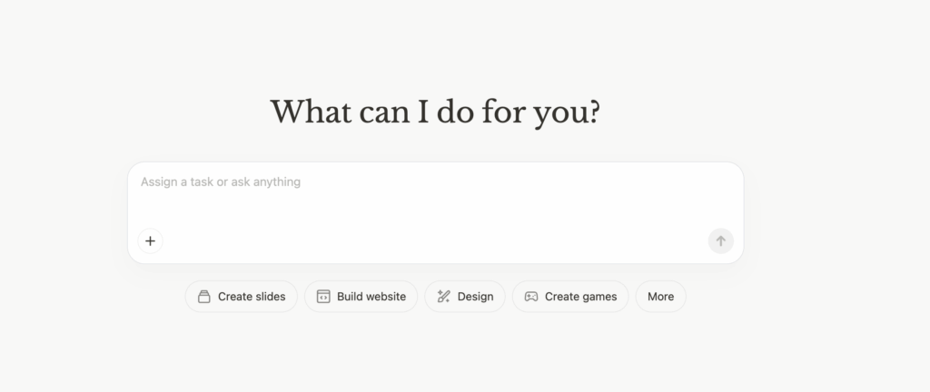 Screenshot: Manus workspace