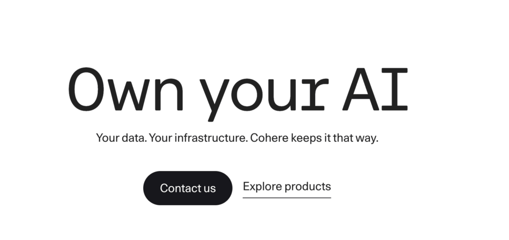 Screenshot: Cohere website