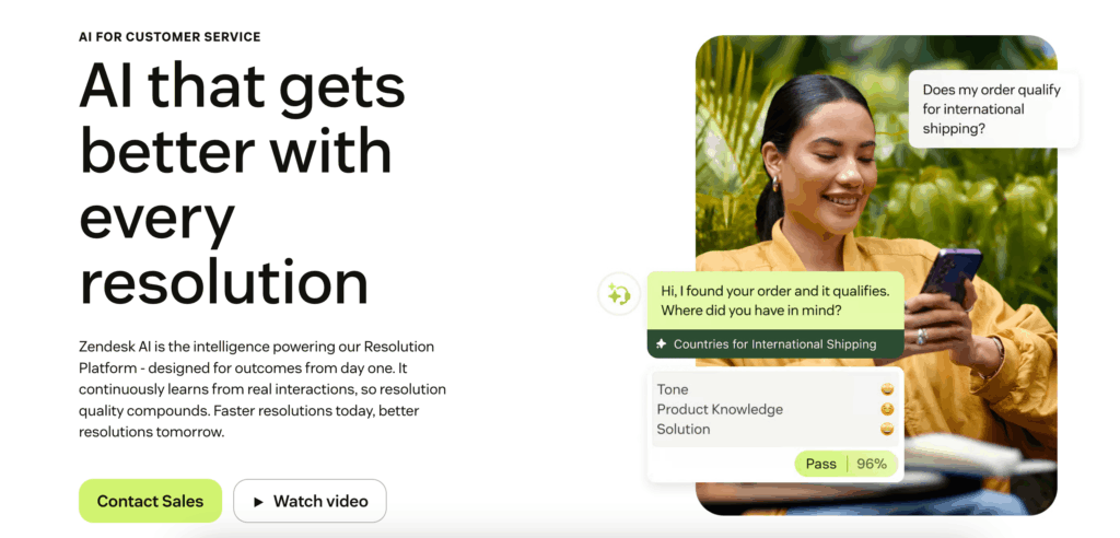 Screenshot: Zendesk AI preview