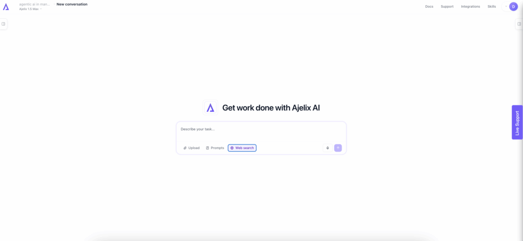 Screenshot: Ajelix interface